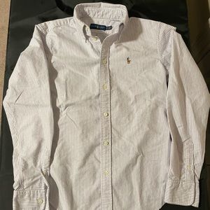 NWOT Ralph Lauren Women’s Oxford Shirt - Purple and white stripes - XS